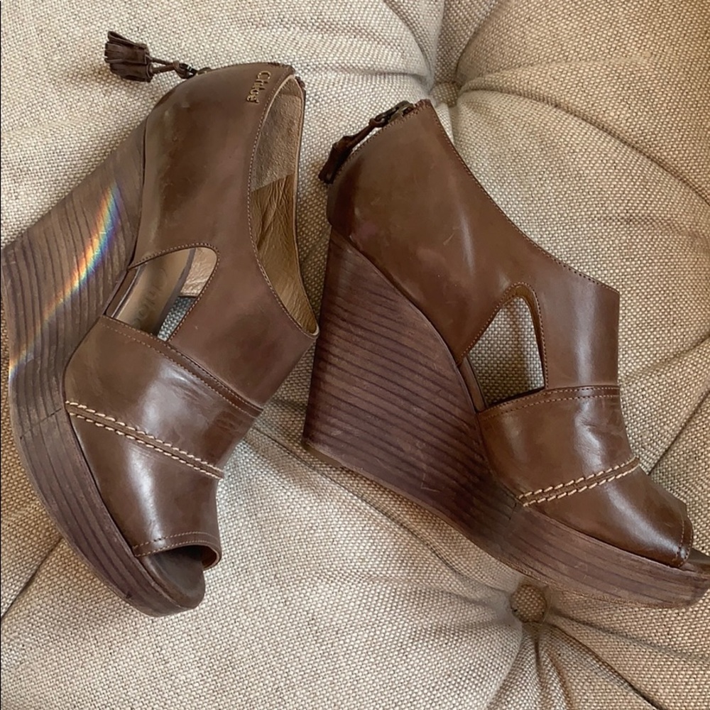 Chloe peep toe cut out wedges! Size 38